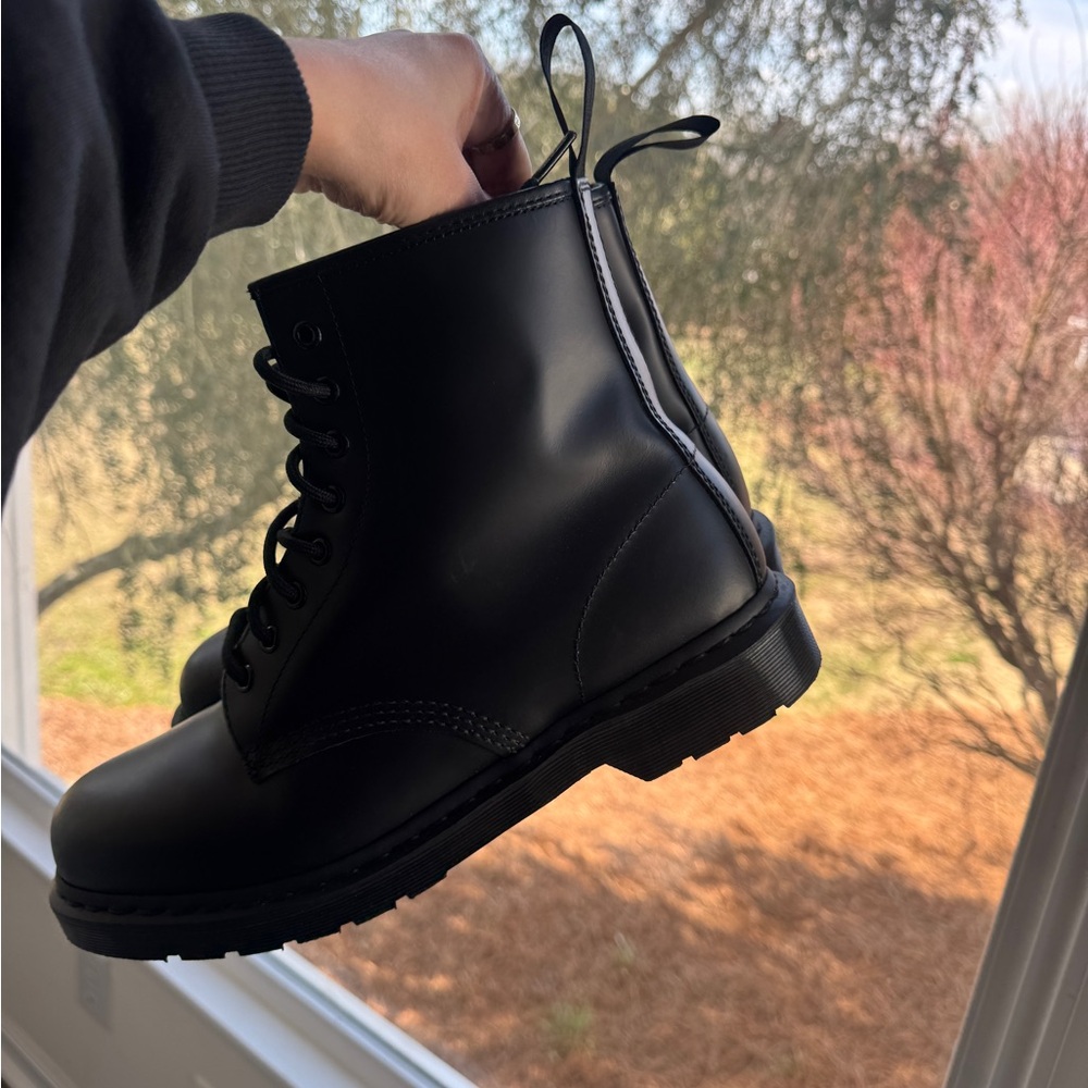 Dr martens 1460 MONO black Smooth Leather Lace Up Boots 10 - Picture 5 of 7